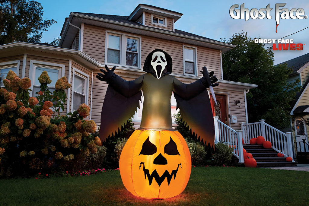Scream Ghost Face Pumpkin Halloween Lawn Inflatable