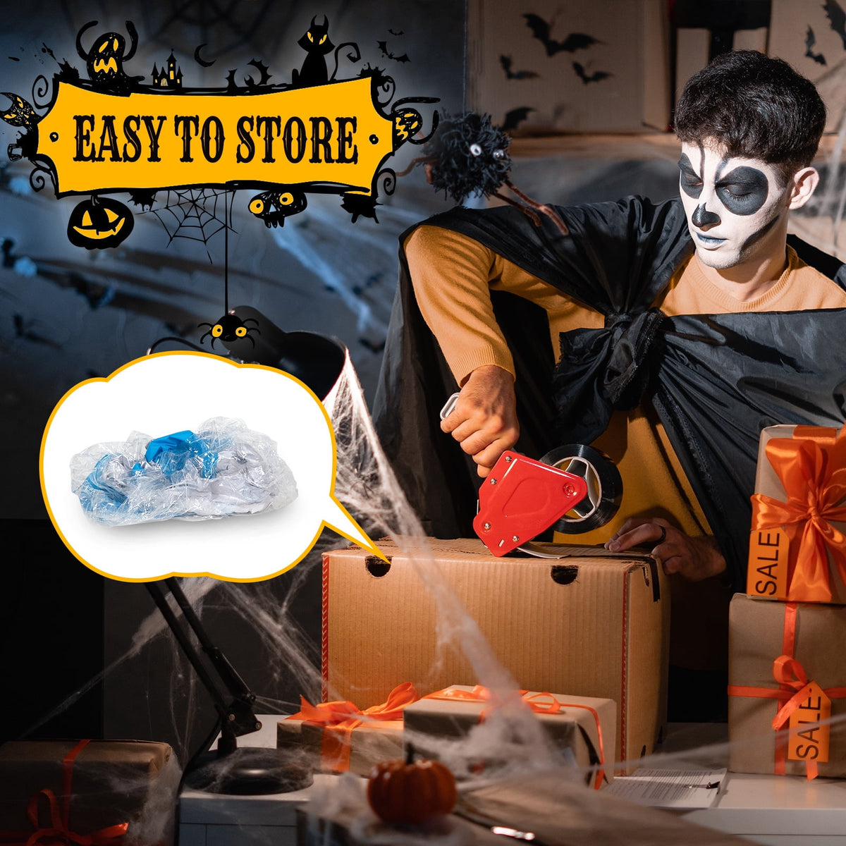 8.8 FT Halloween Inflatable UFO Yard Decoration with LED Lights Stand Inside Blow Up Decor