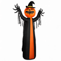 Alvantor 9.8 ft Pumpkin Ghost Halloween Inflatable with Rotatable Head, 6 LED Lights and Built-in Blower, Black and Orange