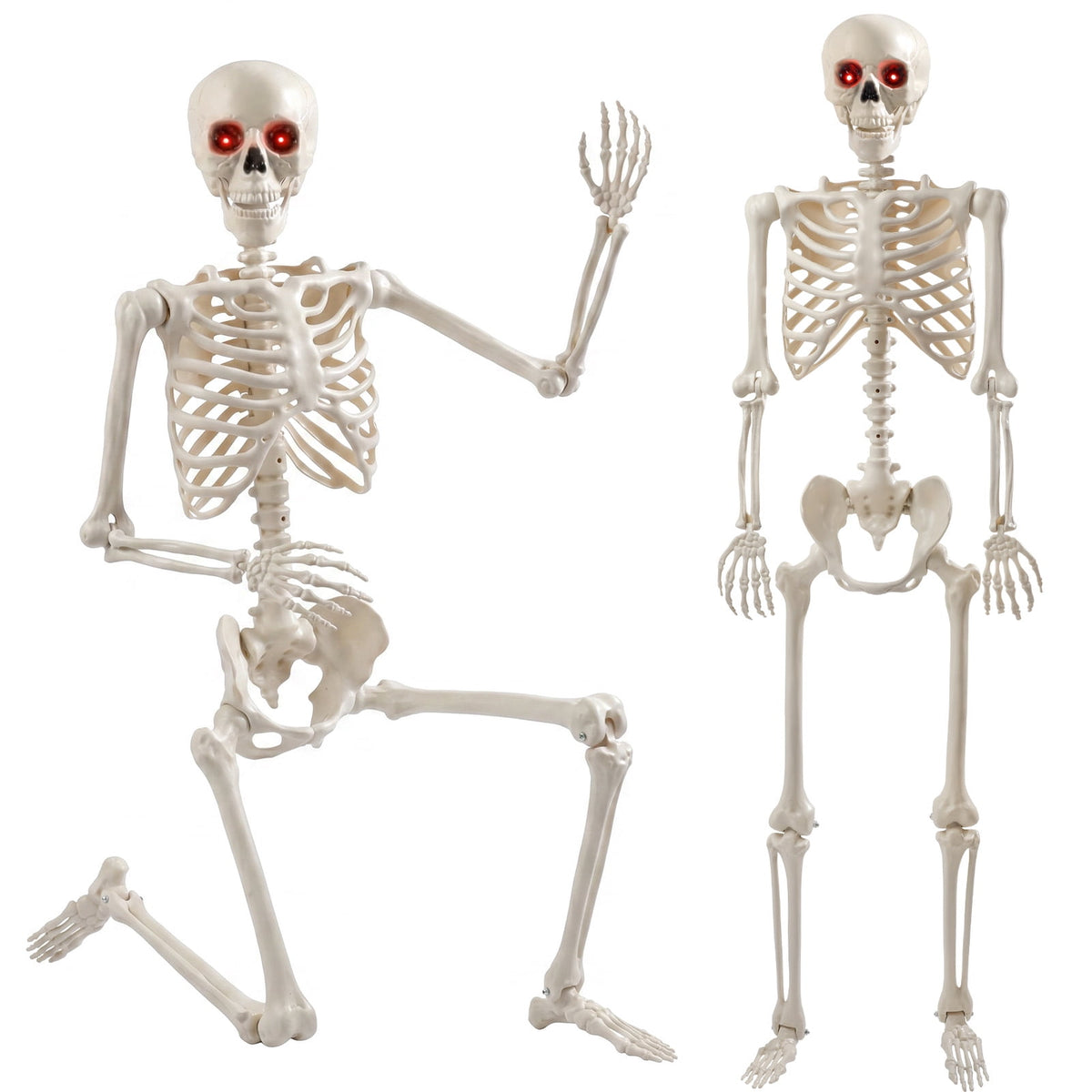 Ayieyill 5.4ft Halloween Skeleton Decorations, Weathered Posable Skeleton Decor for Halloween Decorations Outdoor Indoor