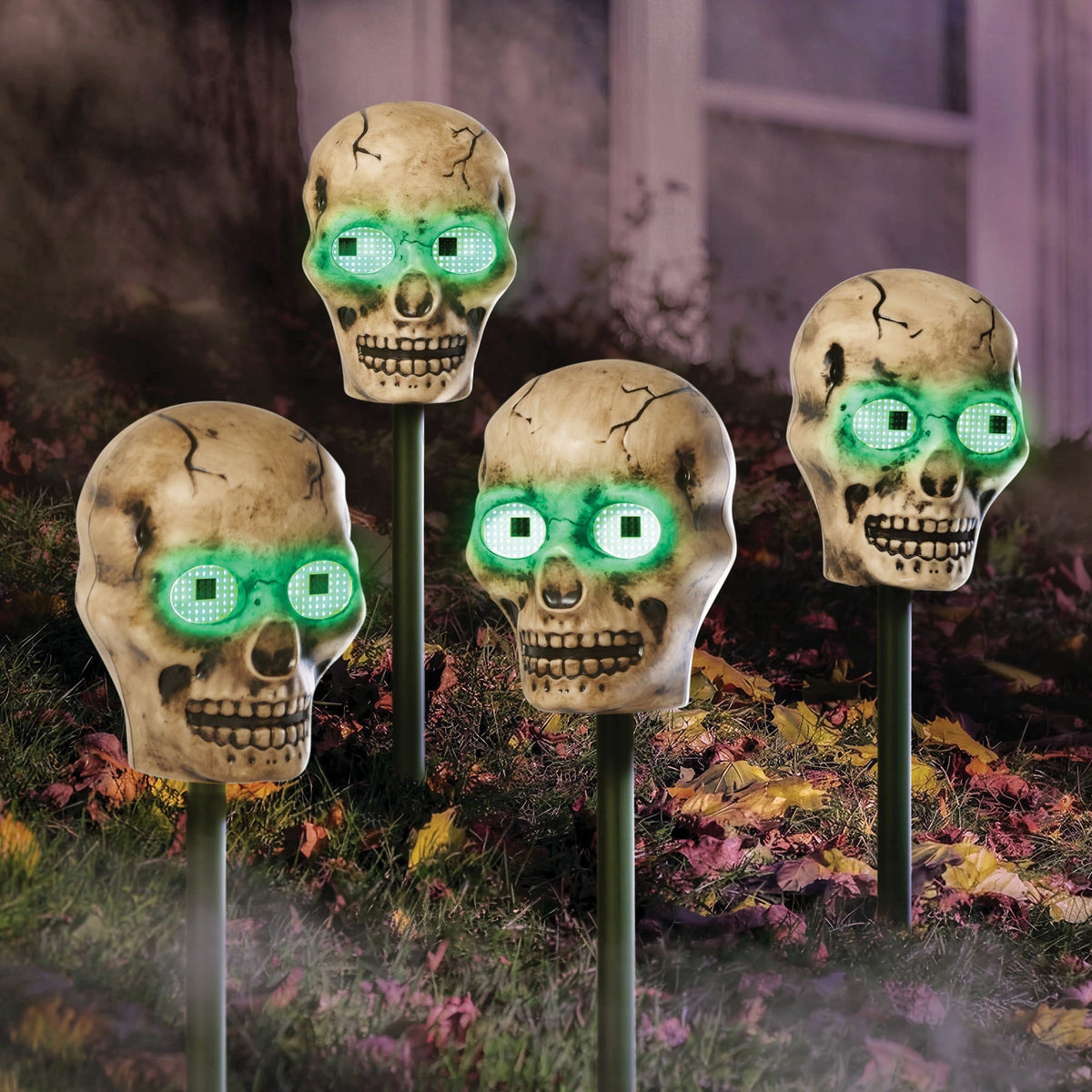 Color Changing Skull Stake Lights Set of 4