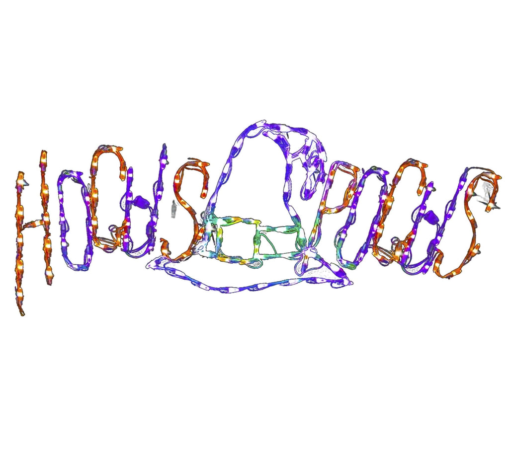 Commercial Grade Halloween LED Wire Framed Hocus Pocus Witches Hat Decoration