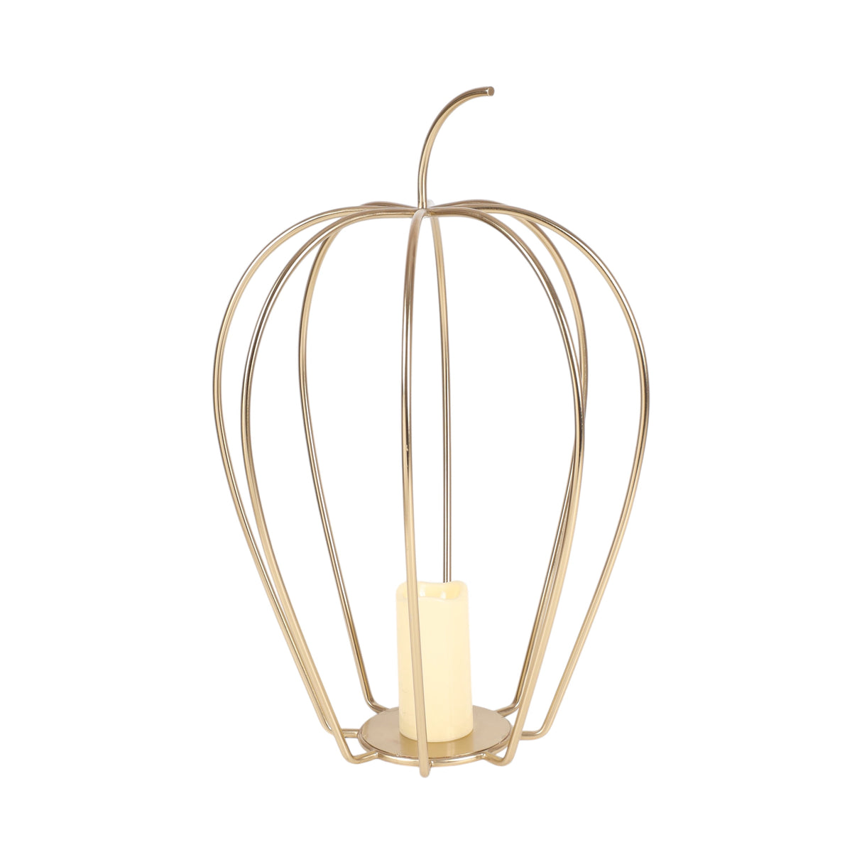 Gold Metal Pumpkin Lantern Halloween Decoration, 26"H, by Way To Celebrate