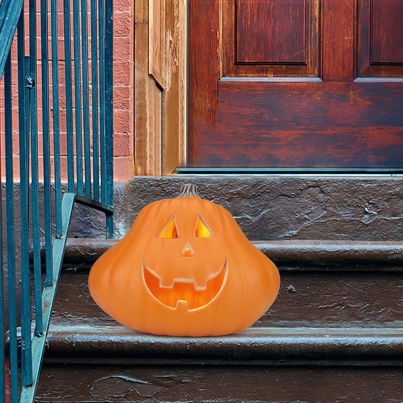 DUNCHATY 21" LED Pumpkin Light, Extra Large Angry Jack O' Lantern Halloween Decor for Outdoor Yard - Furious Face