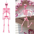 EBaokuup 5.5 ft Halloween Skeleton Decoration, Pink Posable Skeleton Prop with Movable Joints