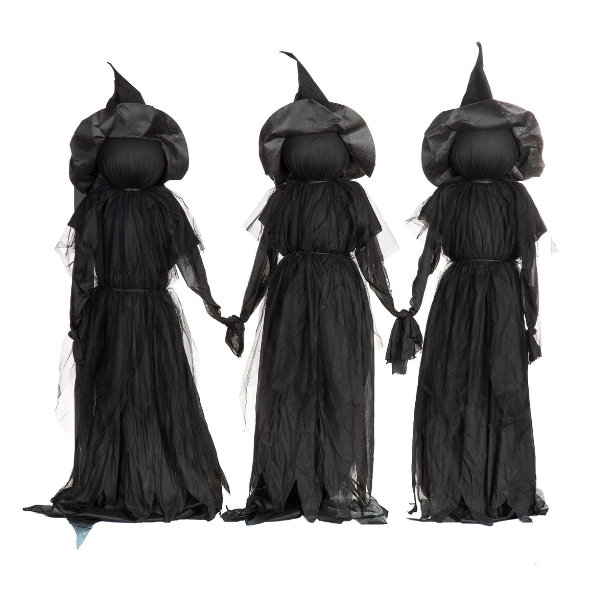 Evergreen Set of 3 LED Lighted Halloween Witch Stakes, 4' Tall for Garden Lawn or Patio