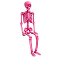 EverydayNest Halloween Posable Skeleton Figurine,35.4in Pink Desktop Ornament with Movable Joints,Spooky Party Decor for Haunted House Table Shelf Yard