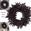 Fall Wreath 24 Inch Cimicifuga Leaves For Front Door Halloween Decor