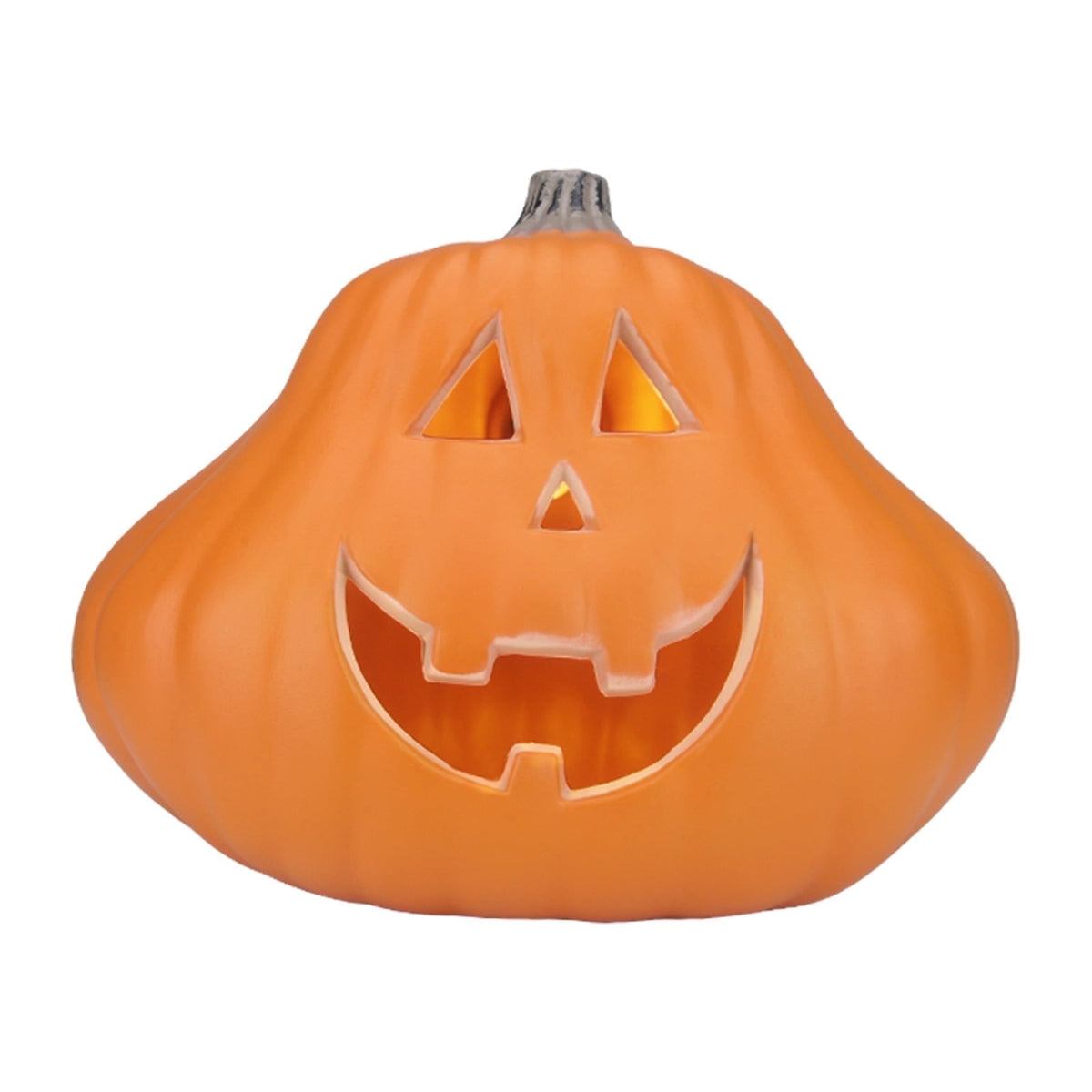 Gamexcel 21" LED Light-Up Jack O Lantern, Pre-lit Halloween Plastic Pumpkin Lights for Indoor/Outdoor Decoration - Angry Face