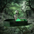 Halloween Animatronics Animated Skeleton in Coffin, Voice Activated Spooky Skeleton Decorations with Light & Scary Sounds, Spooky Decor Prop