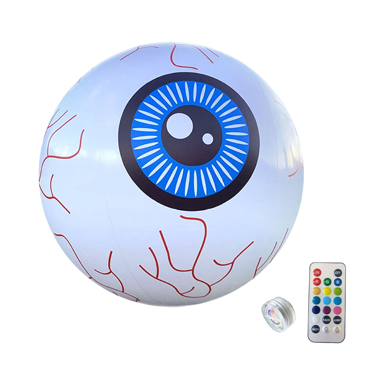 Halloween Decoration Outdoor, 16 Inch RGB LED Inflatable Eyeball Decor Waterproof Remote Control Gothic Spooky Light for Tabletop Porch and Yard Seasonal Displays