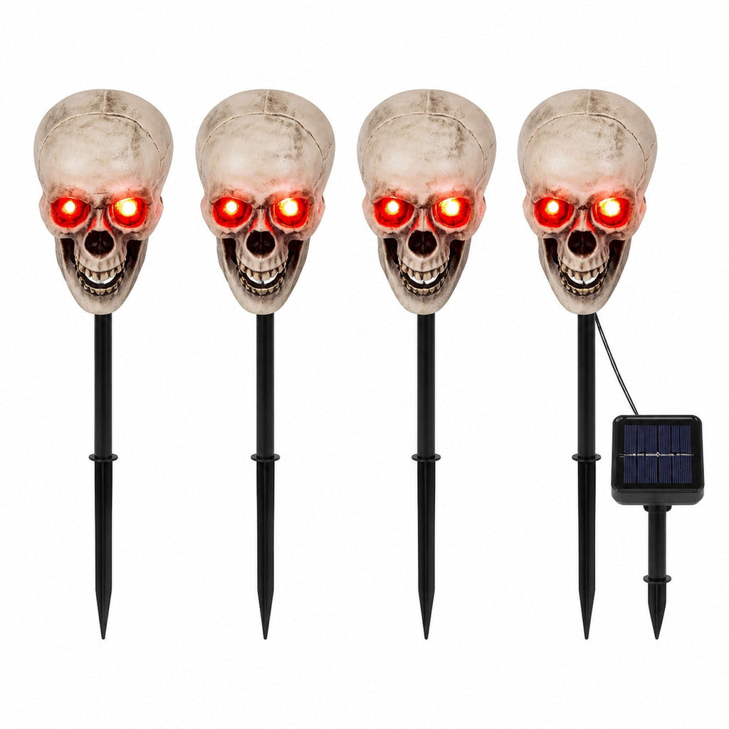 Halloween Lighted Skeleton Decor Outdoor, Solar-Powered Stake Light Realistic Scary Graveyard Bone Hands & Arms with LEDs, IP65 Waterproof for Lawn Garden Yard Party, Purple & Green