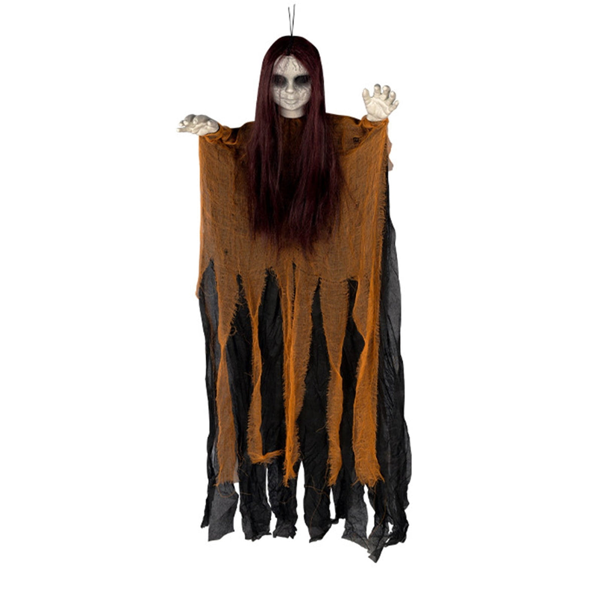 Halloween Witch Hanging Decoration, 45" Scary Witch Skeleton Hangings, Glowing Specters Pendant for Halloween Festival, Eerie Skull Ornament for Party Haunted House Outdoor Props, A