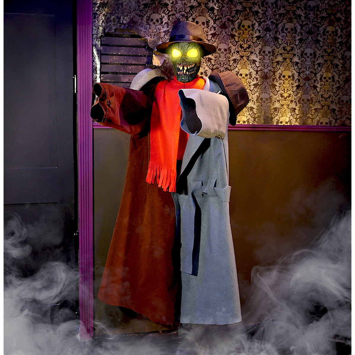 Haunted Hill Farm Life-Size Animatronic Coatrack Monster by Tekky Halloween Decoration, 5.6-Ft.