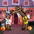 Joiedomi Halloween Inflatable 10 FT Tall Tree Archway with Skulls and Characters, Inflatable Pumpkin and Ghost with Build-in LEDs Blow Up Inflatables for Halloween Party Outdoor Yard Lawn Garden Decor