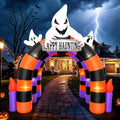 Kalolary 10FT Halloween Inflatable Ghost Archway, 3-Door Tunnel Arch Blow up Outdoor Decoration for Yard Lawn Party Shopping Mall