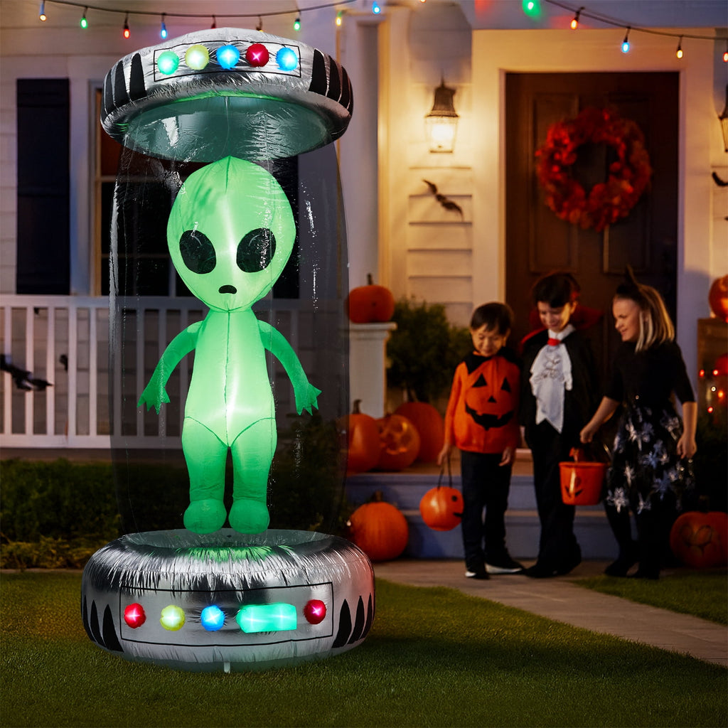 Ktaxon 8.2' Halloween Inflatables Outdoor Halloween Decoration Giant UFO Blow up Decor