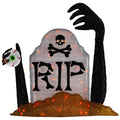 Lighted Tombstone Halloween Decoration - 36" - Black and Gray - Orange LED Lights