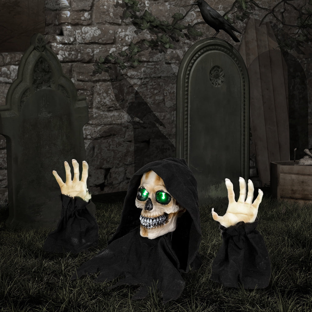 Northlight LED Lighted Grim Reaper with Sound Outdoor Halloween Decoration - 8"