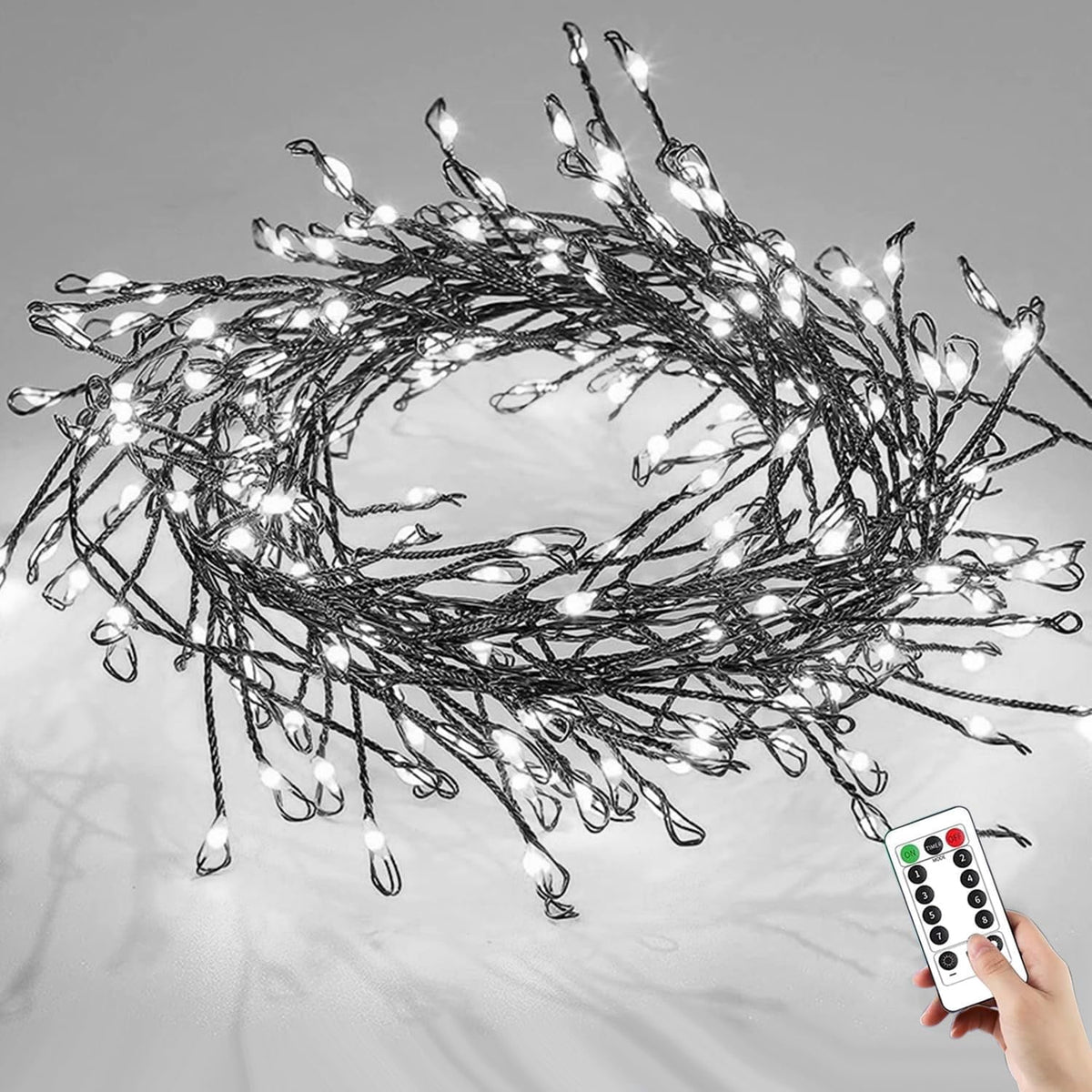 Outdoor String Lights with Remote,100M 3000LED Plug-in Powered Waterproof Fairy Lights, Copper Wire Christmas String Lights for Wedding, Party
