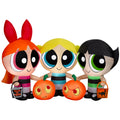 Powerpuff Girls Halloween Inflatable Scene with Blossom, Bubbles and Buttercup, 4-Ft Lighted Airblown Yard Decor