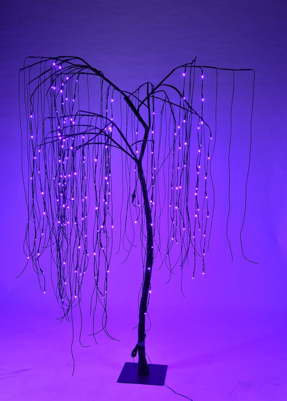 Purple LED Halloween Willow Tree 7'