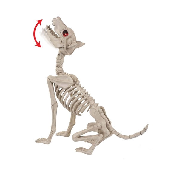 Seasons Red 27.5 in. Prelit Animated Wolf Skeleton Halloween Decor