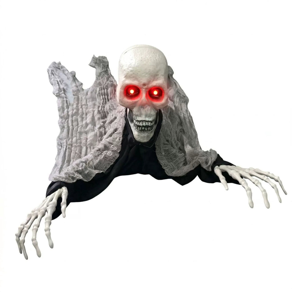 Voice Activated Crawling Skeleton Halloween Prop With Glowing Eyes Motorized Crawling Skeleton Plastic