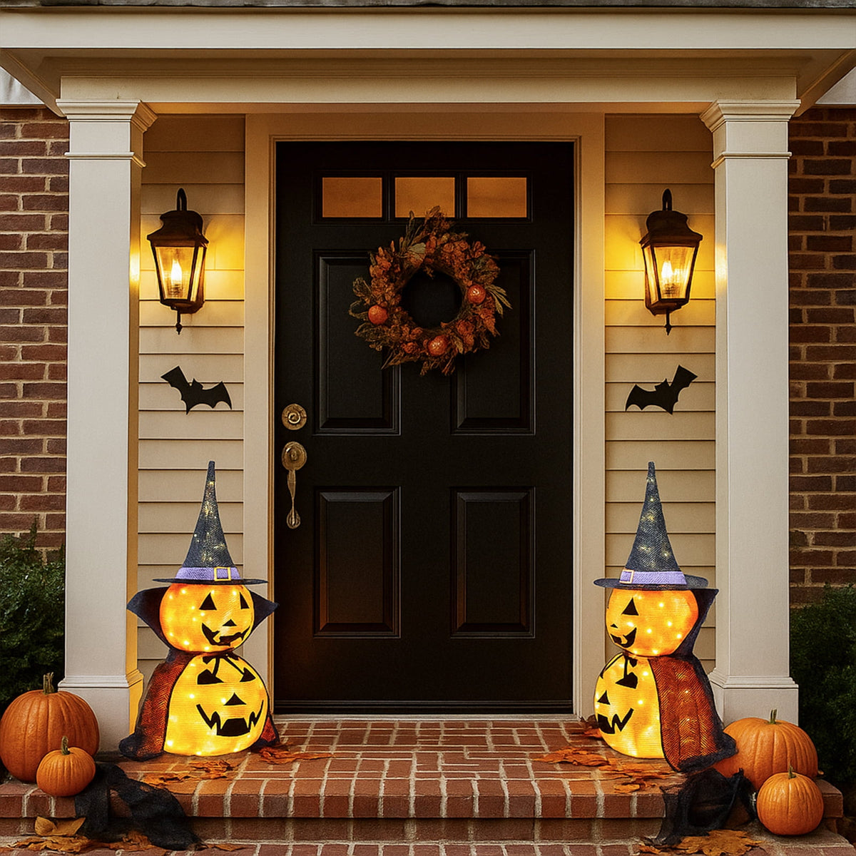 Yescom 5ft Halloween Pumpkins,Stacked Foldable,Jack O Lantern,LED Lights Party Outdoor Decorations 2026