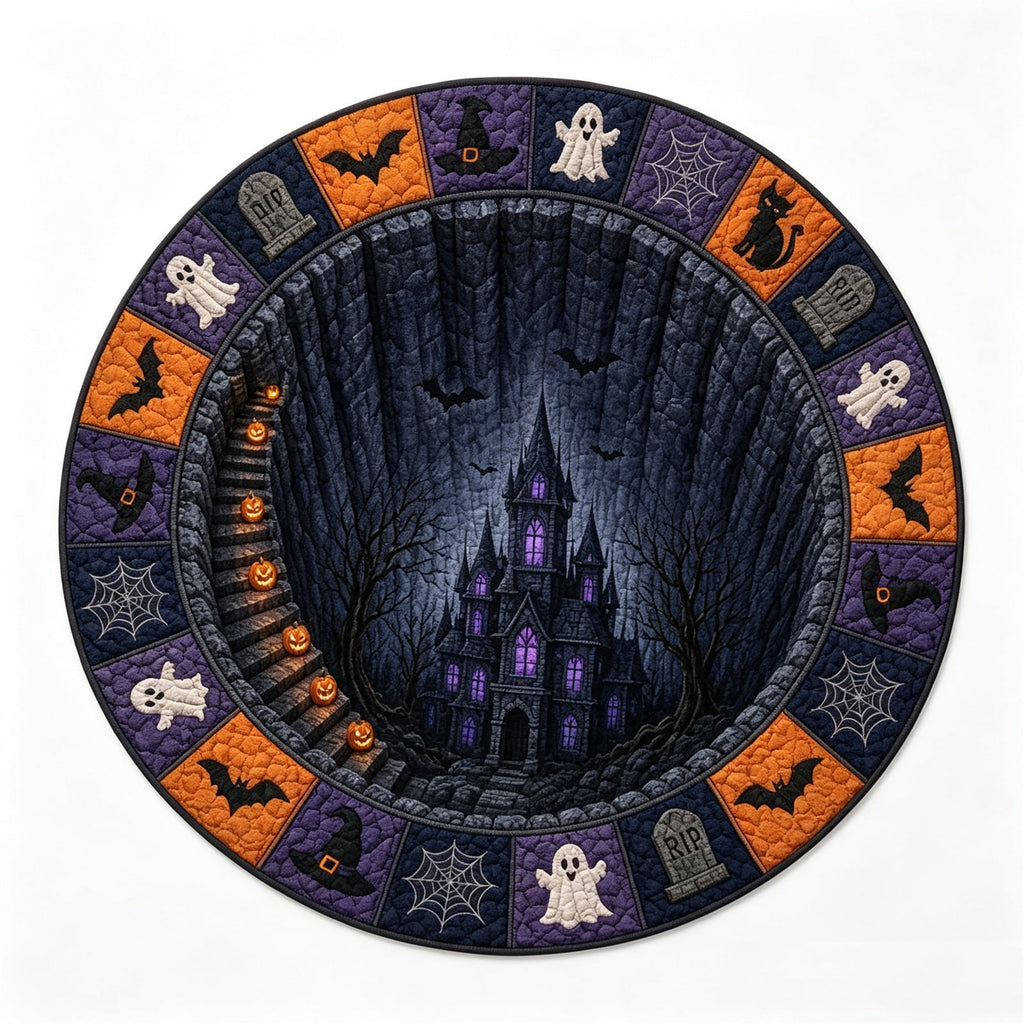 ZJNGJC 3D Circular Halloween Doormat Adding Whimsy Charm To Your Indoor Space With Weird Decoration For Festive Entryway C