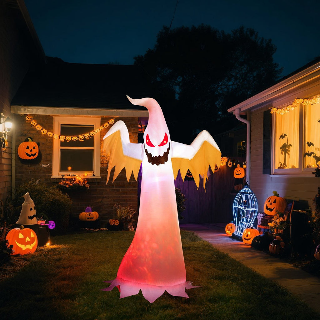 7.8 Feet Scary Halloween Decorations Outdoor Light Up Halloween Decorations Inflatables Spooky Ghost for Yard Lawn Halloween Party