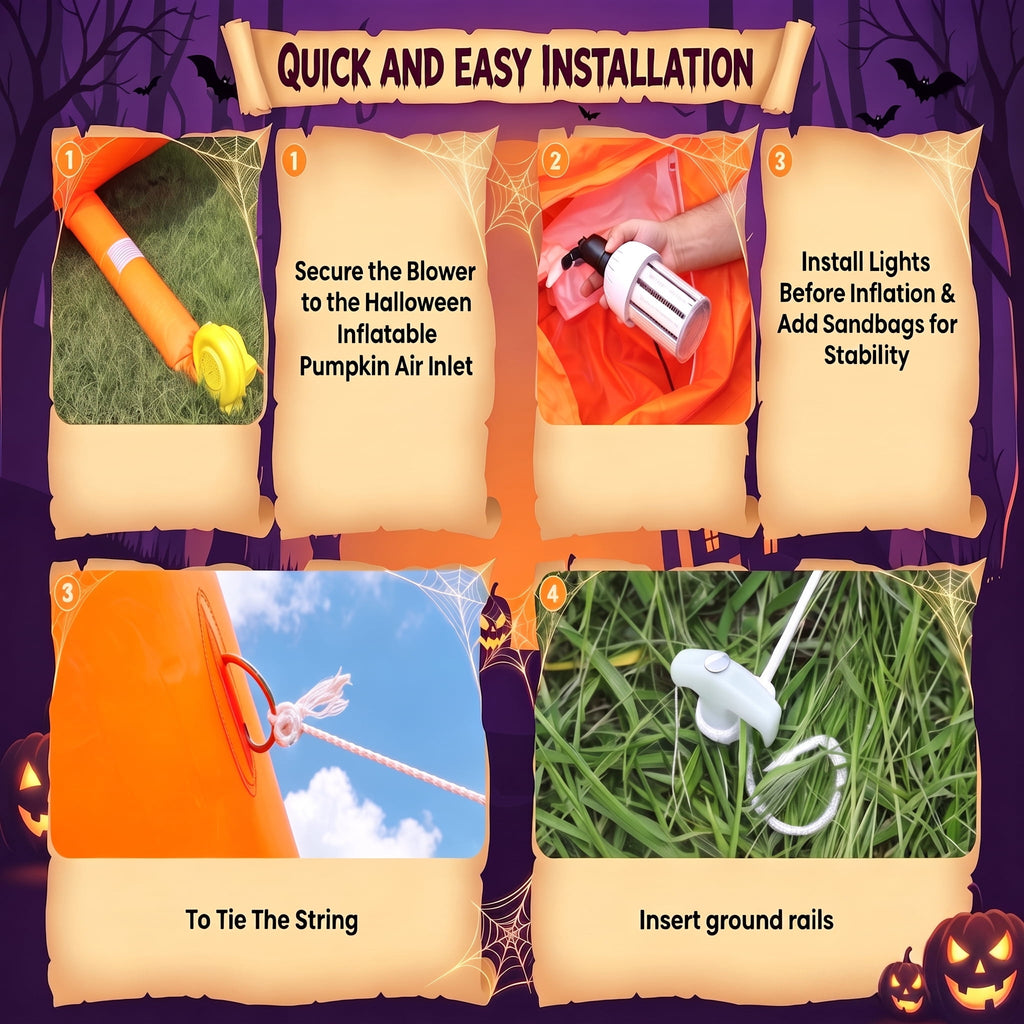 BPMIO 20FT Halloween Giant Inflatable Pumpkin Outdoor Yard Decoration with 550W Blower, 420D Oxford UL-Certified LED Light for Garden Commercial Party