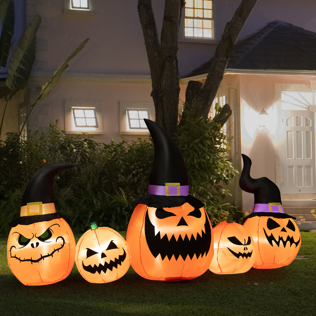 Gymax 4' Inflatable Halloween Pumpkin Yard Decoration w/Built-in LED Lights