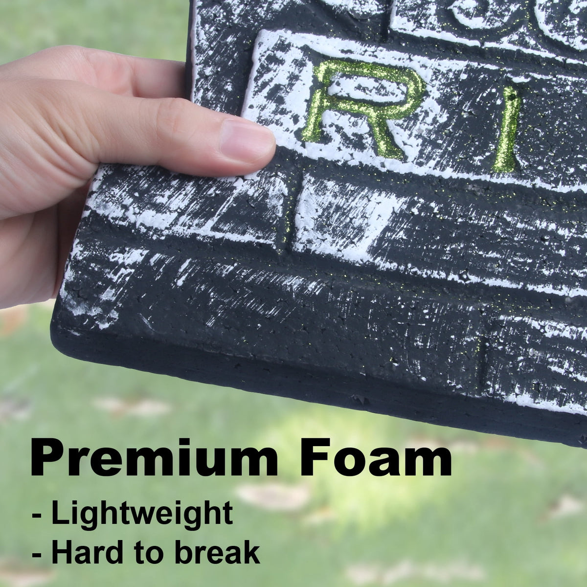 Halloween Foam RIP Graveyard Tombstones, 7Pack(3 x L-Size + 4 x XL-Size) Foam Tombstone for Halloween Party Outdoor Decorations