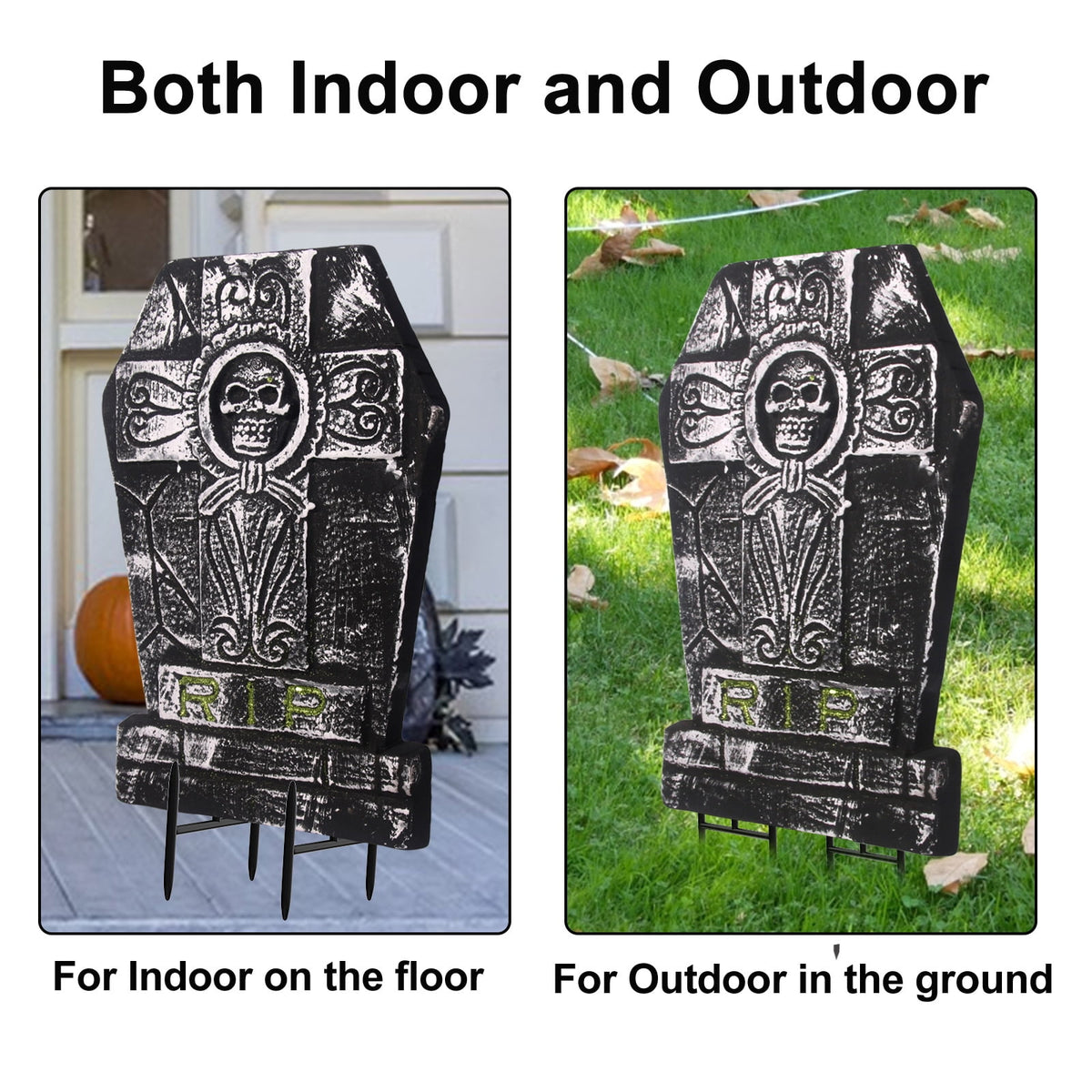 Halloween Foam RIP Graveyard Tombstones, 7Pack(3 x L-Size + 4 x XL-Size) Foam Tombstone for Halloween Party Outdoor Decorations