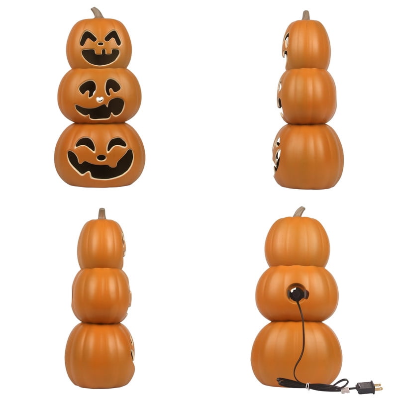 DUNCHATY 21" LED Pumpkin Light, Extra Large Angry Jack O' Lantern Halloween Decor for Outdoor Yard - Furious Face