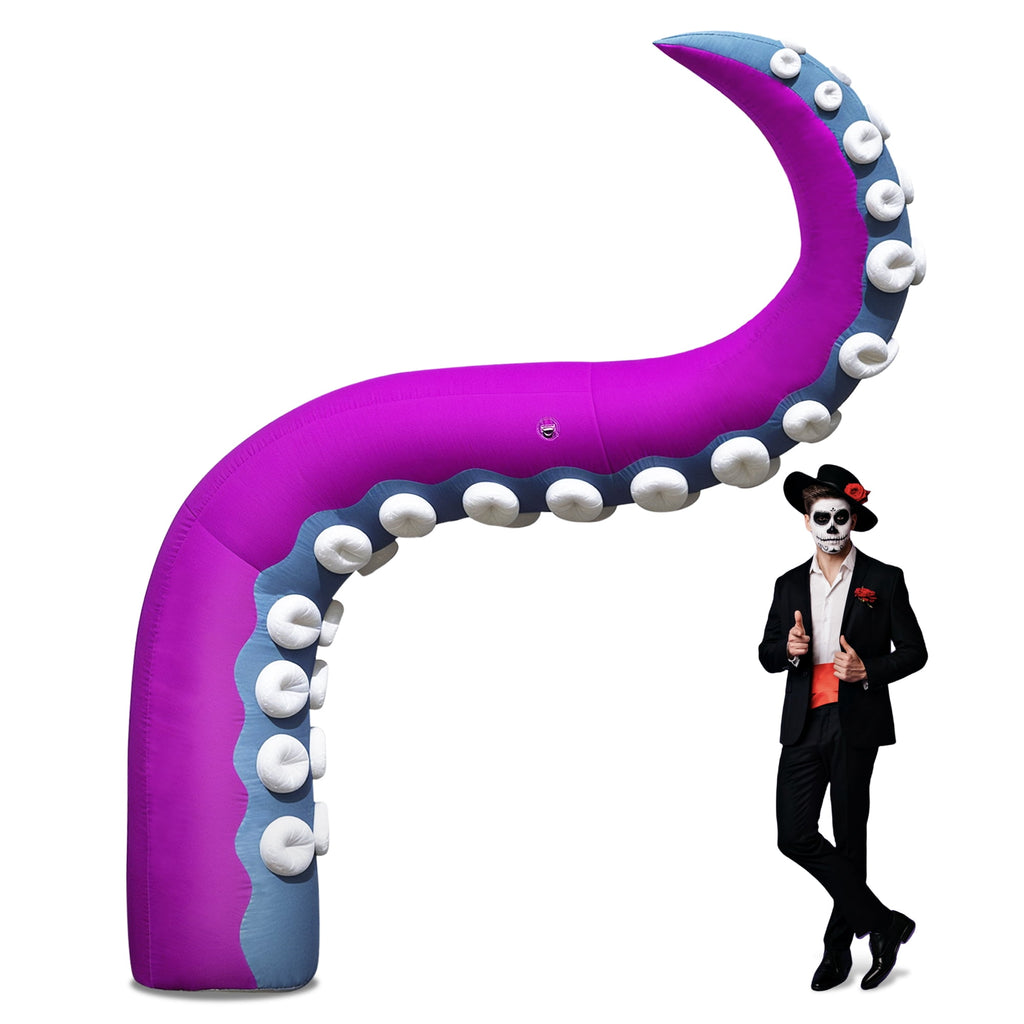 Wellcomer 10x8ft Inflatable Tentacles with Color-changing LED & Built-in Blower - Halloween Outdoor Decor (1 Pc)
