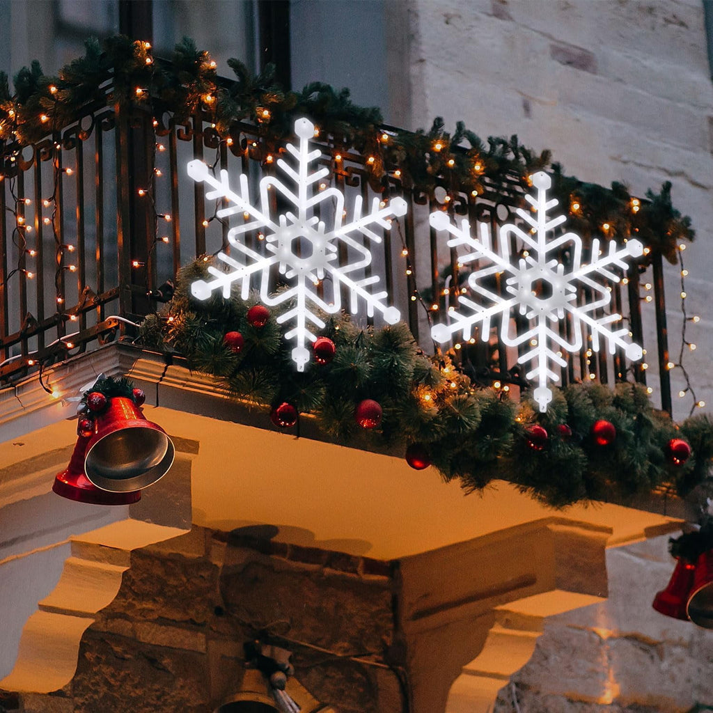 Christmas Light Motif,29 inch 288 LED Snowflake Meteor for Christmas,Party,Festival,Halloween,Window,Home(Cool White)