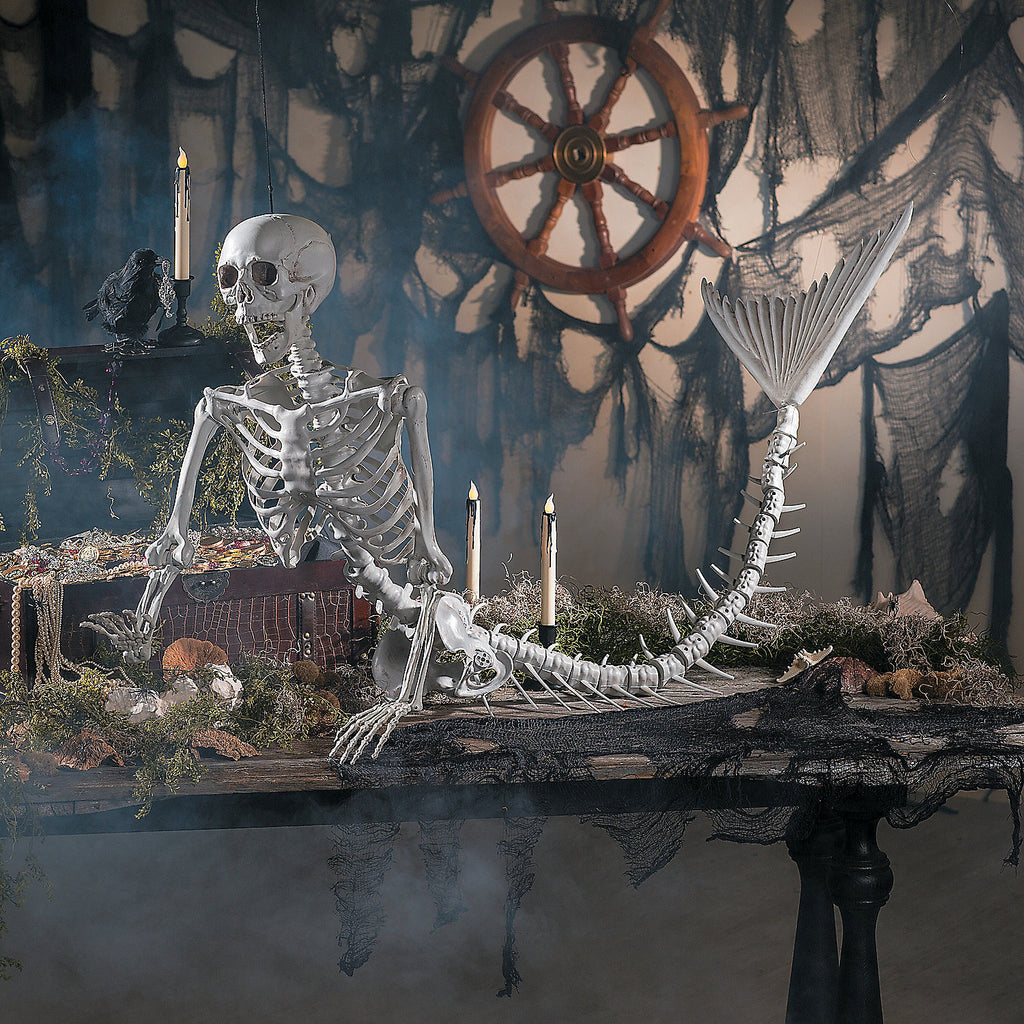 Bulk Life-Size Original Mermaid Skeleton Halloween Decorations - 4 Pc