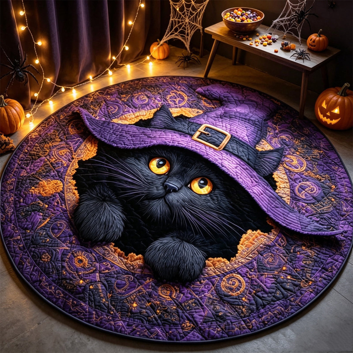 ZJNGJC 3D Circular Halloween Doormat Weird Decoration Whimsy Charm To Your Indoor Space With Festive Welcome Mat For Entryway D