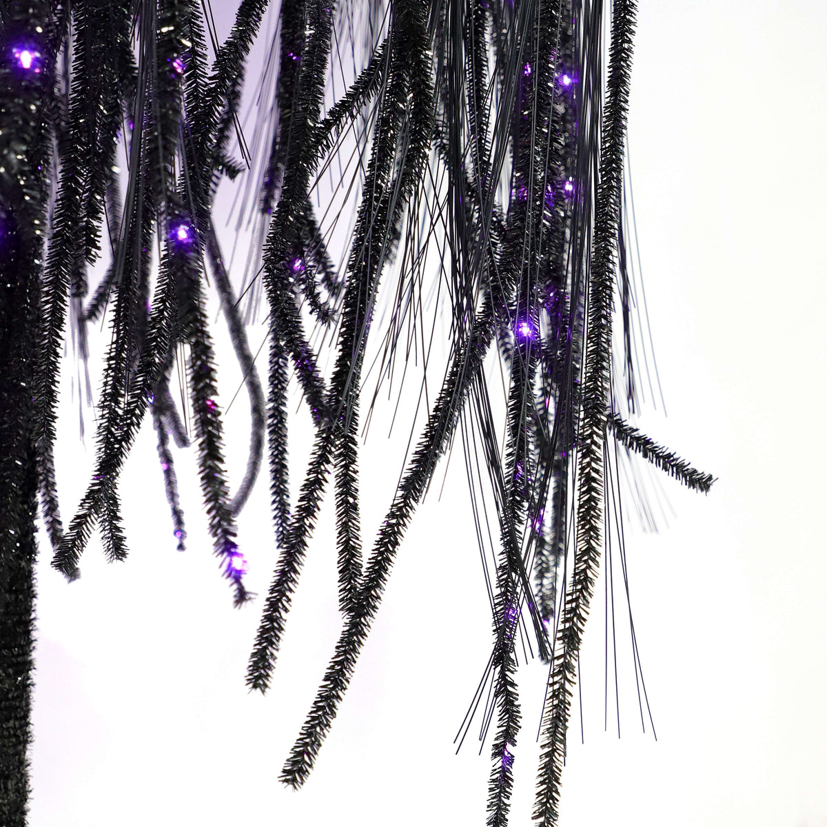 6 ft Black Willow Tree with Orange and Purple LED Lights for Outdoor Halloween Decor