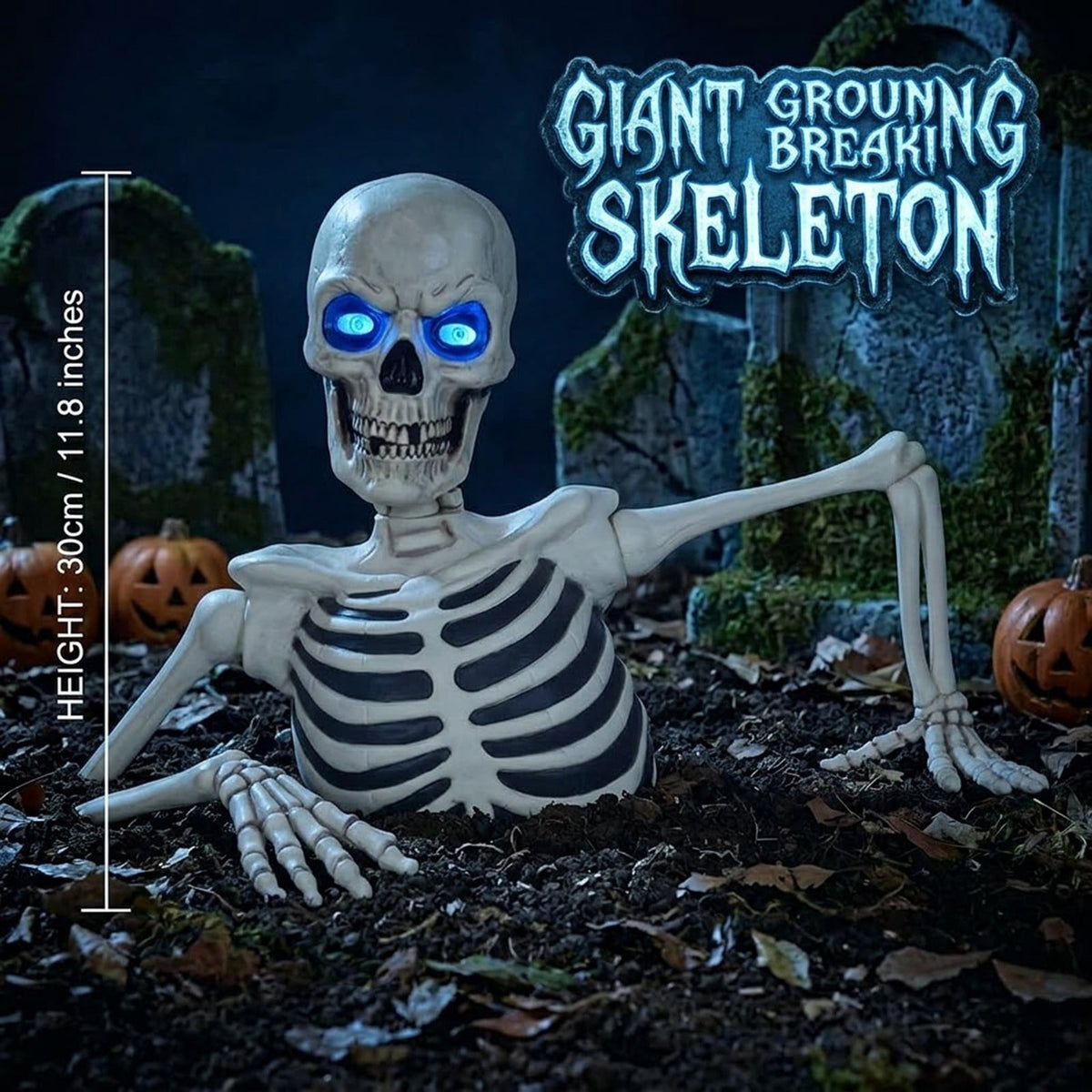 Halloween Animatronics Outdoor 72", Light Up Grim Reaper Street Lamp Post with Glowing Eyes, Life Size Standing Skeleton Decor for Lawn Porch, 1 Pack
