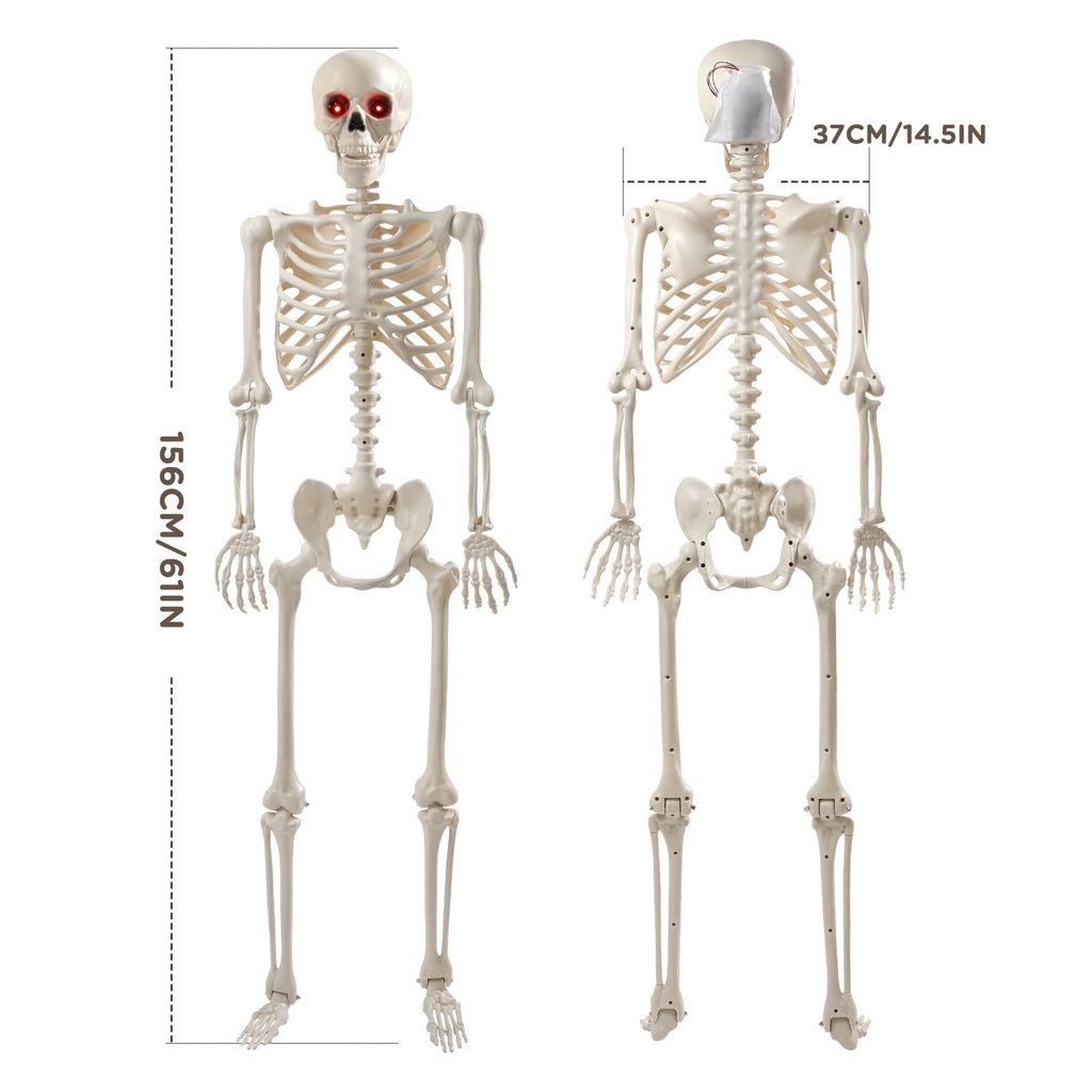Ayieyill 5.4ft Halloween Skeleton Decorations, Weathered Posable Skeleton Decor for Halloween Decorations Outdoor Indoor