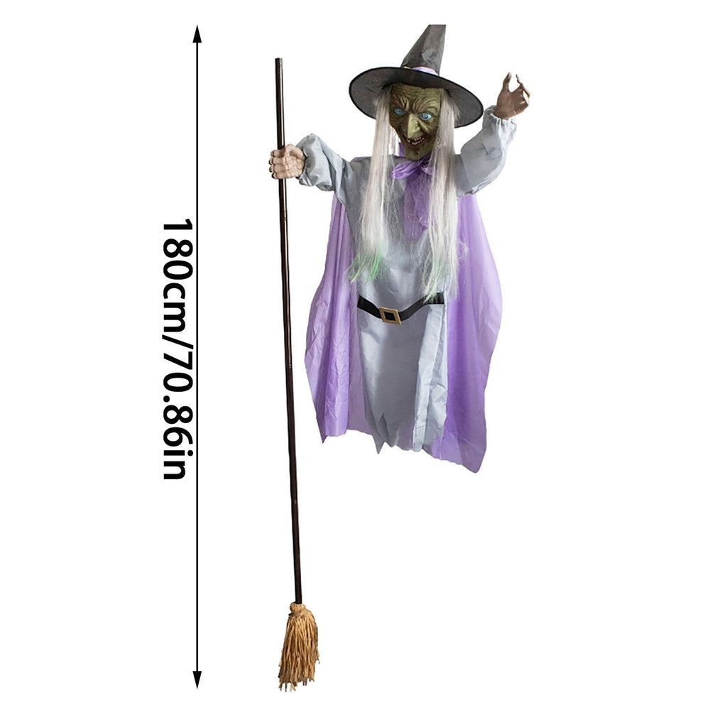 Halloween Decorations 6Ft Halloween Flying Witch Outdoor Hovering Witch Holding Sweeper Props Animated Hovering Witch Home Halloween Decoration Sculptures & Statues 2026