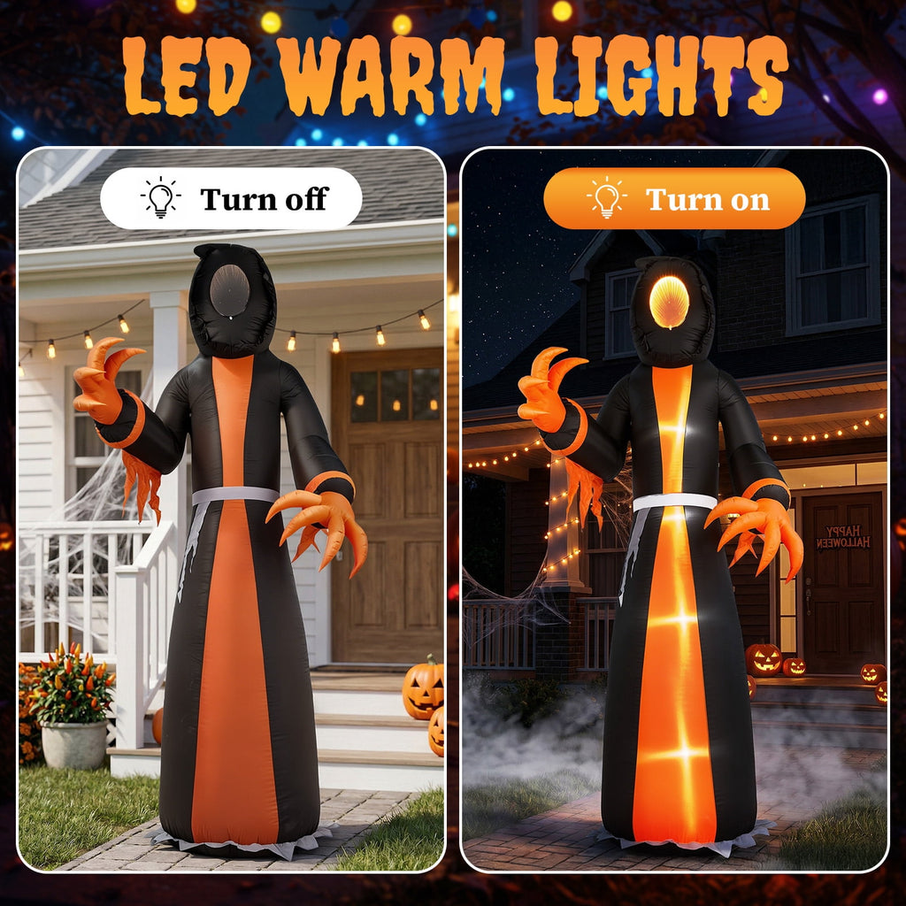 Ktaxon 12' Halloween Inflatables Ghost Outdoor Halloween Decoration,Built-In LED