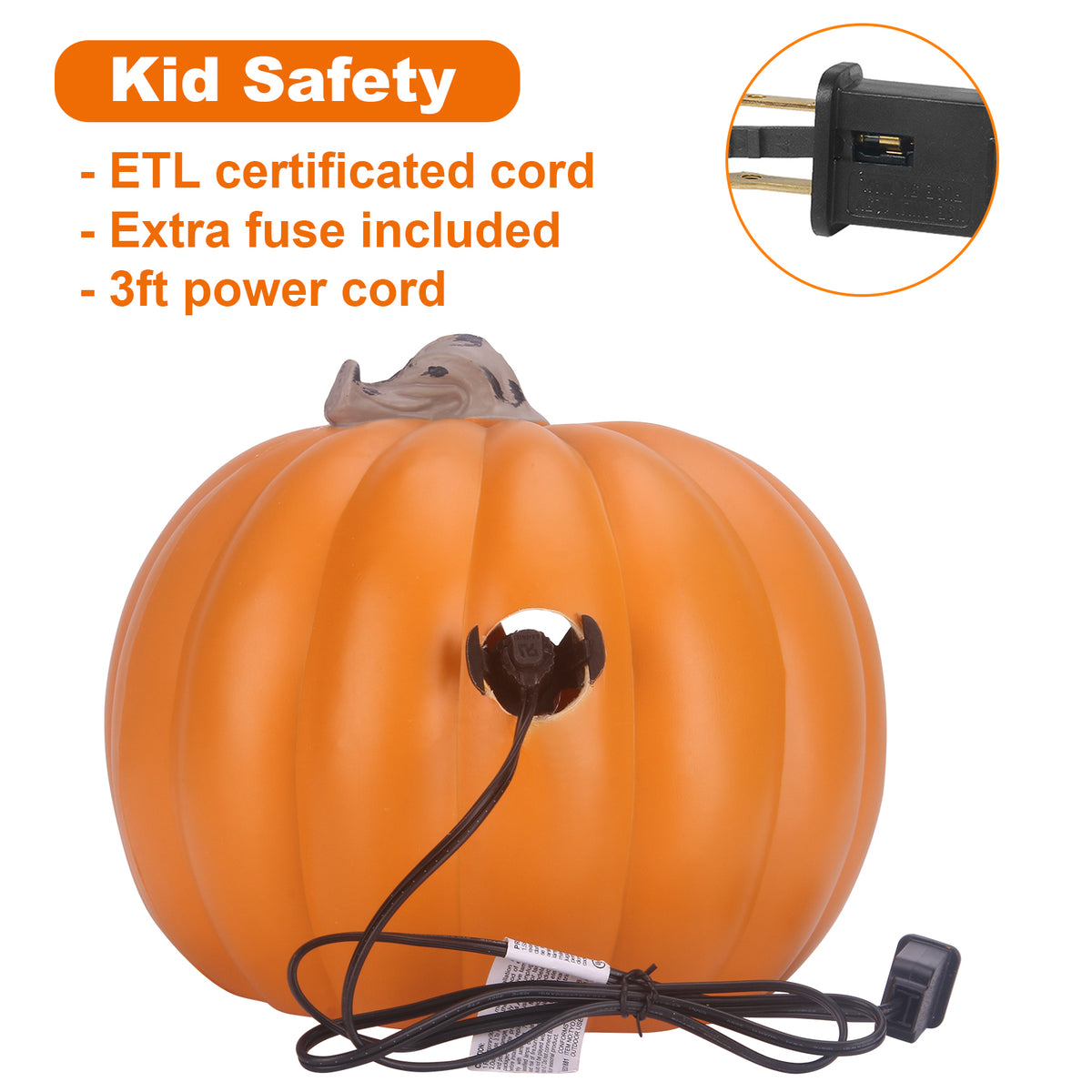 21in+12in LED Light Up Jack O Lantern Halloween Pumpkin Lights Indoor/Outdoor Holiday Festival Garden Patio Front Door Decor