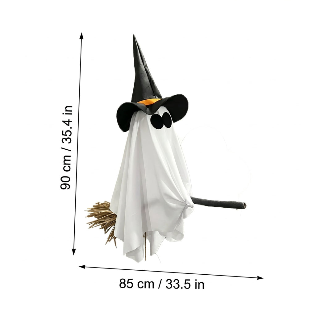Halloween Decorations Outdoor, 4.5 FT Large Hanging Swing Ghost Halloween Decor with String Lights, Spooky Cute Ghosts Halloween Party Decorations for Front Porch Yard Tree