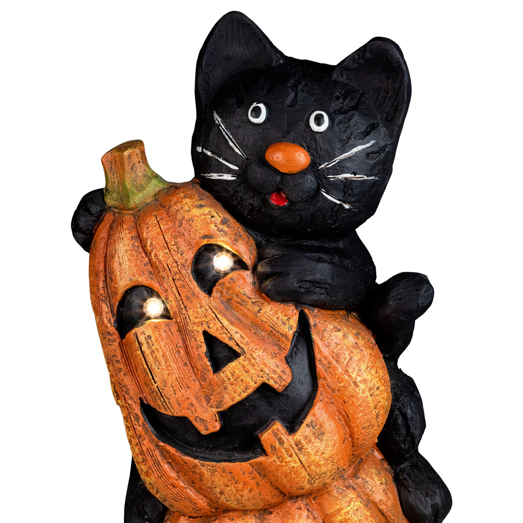 Northlight Lighted Stacked Jack-O-Lanterns with Ghost and Black Cat Halloween Decoration - 20" - LED
