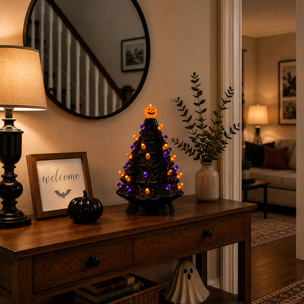 Mr. Halloween 12 in. Ceramic Halloween Tree - Green