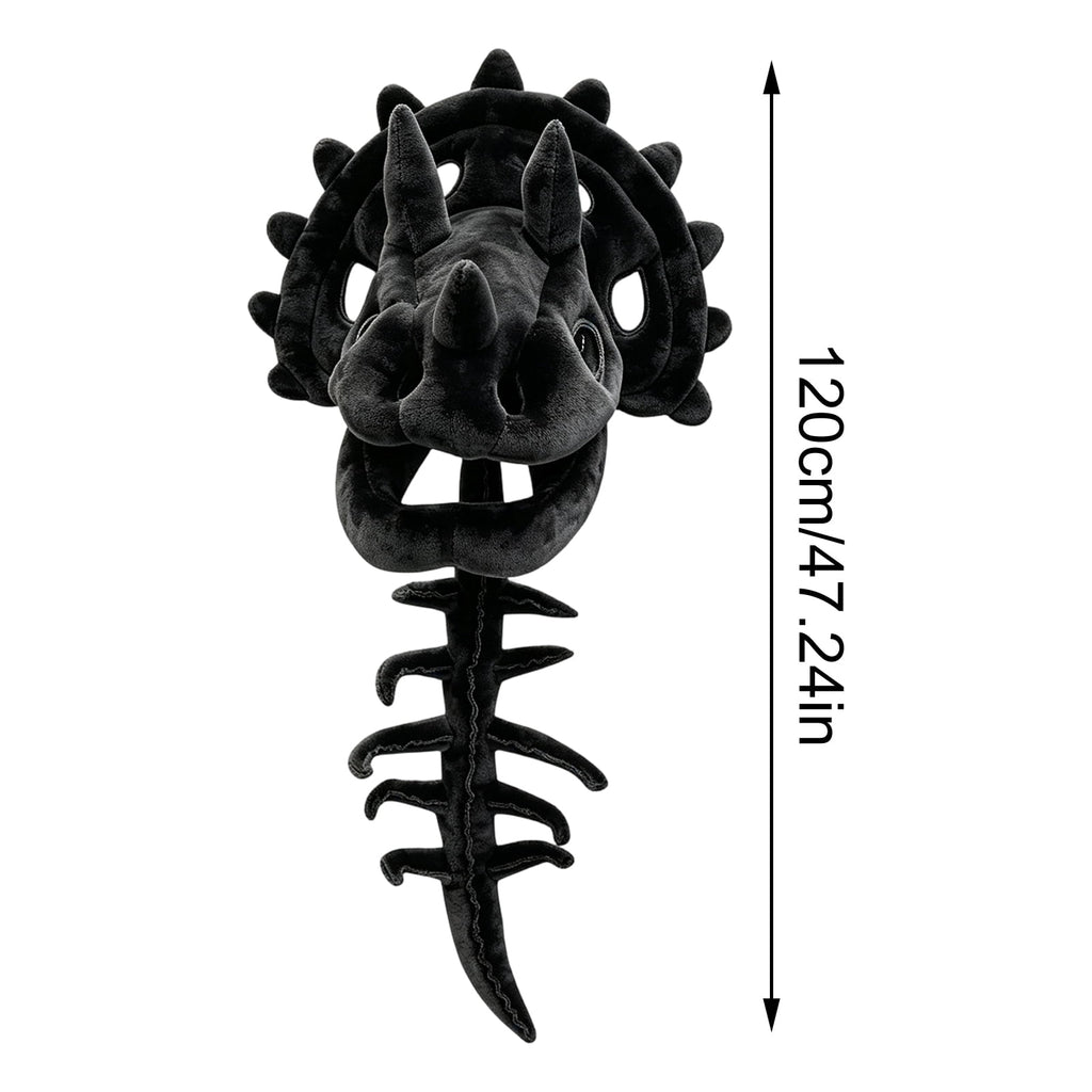 Mommy & Me Dinosaur Skeleton Costume - Wearable Plush Triceratops Dino Outfit with 3D Headgear Spine, Family Halloween Cosplay for Family